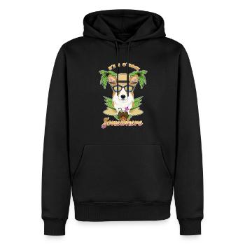 It Is 5 OClock Somewhere Drinking Welsh Corgi - Men’s Premium Organic Hoodie - black - Front - Nico (187cm)