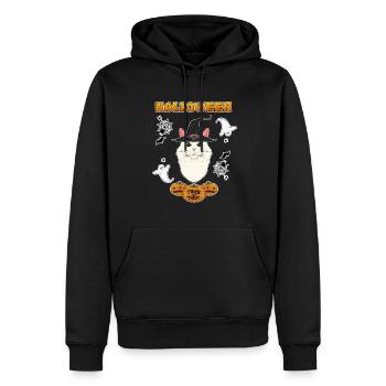 Turc Angora Cat Lover I Joyeux Halloween - Sweat à capuche Premium bio Homme - noir - Devant - Nico (187cm)