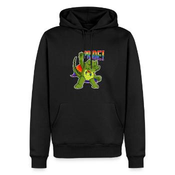 Crocodile I LGBTQ Flag I Rainbow Flag I Gay Pride - Männer Premium Bio Hoodie - Schwarz - Vorne - Nico (187cm)