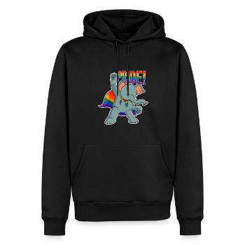 Elephant I DRAPEAU LGBTQ I Drapeau arc-en-ciel I Gay Pride - Sweat à capuche Premium bio Homme - noir - Devant - Nico (187cm)