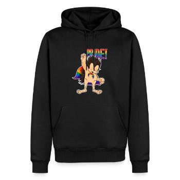 Hérisson I Drapeau LGBTQ I Drapeau arc-en-ciel I Gay Pride - Sweat à capuche Premium bio Homme - noir - Devant - Nico (187cm)