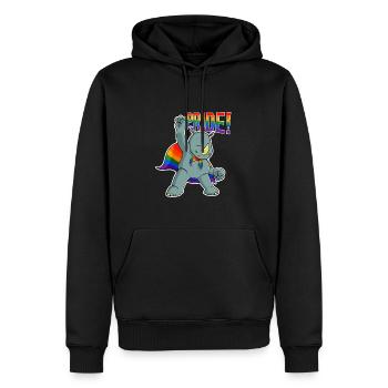 Rhino I LGBTQ Flag I Rainbow Flag I Gay Pride - Männer Premium Bio Hoodie - Schwarz - Vorne - Nico (187cm)