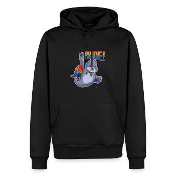 Seal I LGBTQ Flag I Rainbow Flag I Gay Pride - Männer Premium Bio Hoodie - Schwarz - Vorne - Nico (187cm)