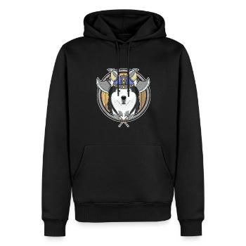 Siberian Husky I Valhalla I Viking - Männer Premium Bio Hoodie - Schwarz - Vorne - Nico (187cm)