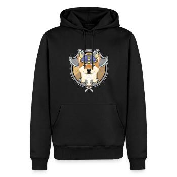 Shiba Inu I Valhalla I Viking - Männer Premium Bio Hoodie - Schwarz - Vorne - Nico (187cm)