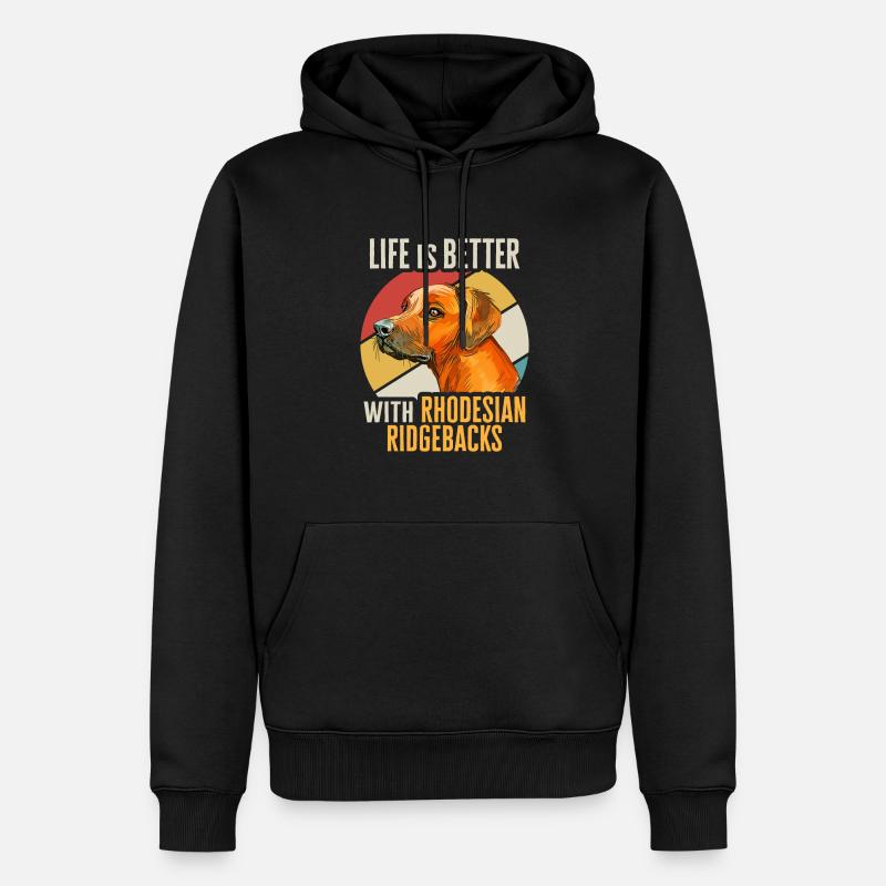 Chien Rhodesian Ridgeback - Sweat à capuche Premium bio Homme - noir