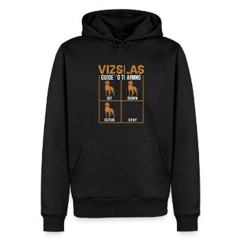 Vizslas Leitfaden zur Ausbildung Ungarischer Vizsl - Männer Premium Bio Hoodie - Schwarz - Vorne - Nico (187cm)