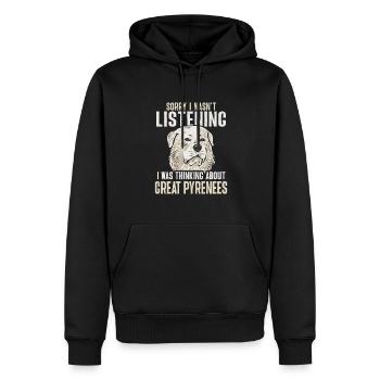 Ich habe über Große Pyrenäen nachgedacht - Männer Premium Bio Hoodie - Schwarz - Vorne - Nico (187cm)