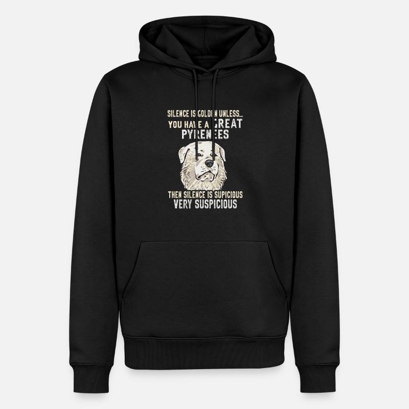Grand Chien des Pyrénées - Sweat à capuche Premium bio Homme - noir
