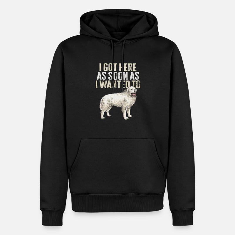 Grand chien pyrénéen - Sweat à capuche Premium bio Homme - noir