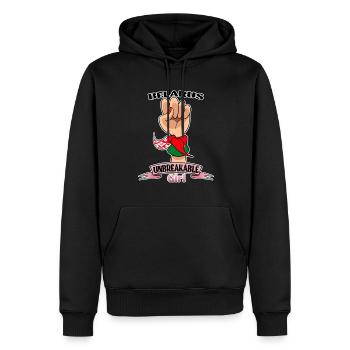 Belarus Girl Unbreakable I Belarus Heritage I - Männer Premium Bio Hoodie - Schwarz - Vorne - Nico (187cm)