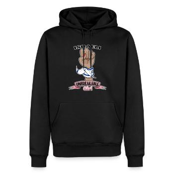 Fille israélienne incassable I Héritage israélien I - Sweat à capuche Premium bio Homme - noir - Devant - Nico (187cm)