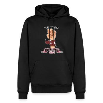 Latvian Girl Unbreakable I Latvian Heritage I - Men’s Premium Organic Hoodie - black - Front - Nico (187cm)