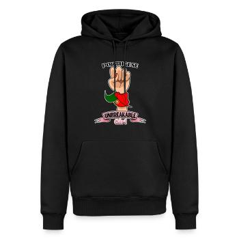 Portugese Girl Unbreakable Portugese Heritage - Männer Premium Bio Hoodie - Schwarz - Vorne - Nico (187cm)