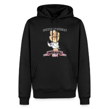 Fille sud-coréenne Incassable I Héritage Sud - Sweat à capuche Premium bio Homme - noir - Devant - Nico (187cm)