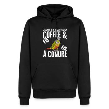 Molinasittich Perroquet Oiseau Perruche du Soleil - Sweat à capuche Premium bio Homme - noir - Devant - Nico (187cm)