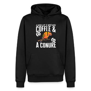 Molinasittich Perroquet Oiseau Perruche du Soleil - Sweat à capuche Premium bio Homme - noir - Devant - Nico (187cm)