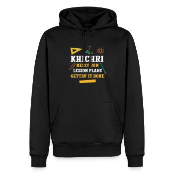Khichri Messy Bun Lesson Plans Funny Teacher - Men’s Premium Organic Hoodie - black - Front - Nico (187cm)