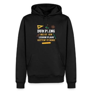 Dumpling Messy Bun Lesson Plans Funny Teacher - Men’s Premium Organic Hoodie - black - Front - Nico (187cm)