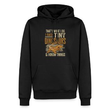 Kronengecko Eidechse Reptil Herpetologe - Männer Premium Bio Hoodie - Schwarz - Vorne - Nico (187cm)