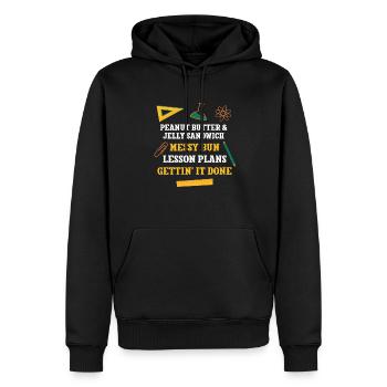 Peanut Butter & Jelly Sandwich Messy Bun Lesson - Männer Premium Bio Hoodie - Schwarz - Vorne - Nico (187cm)