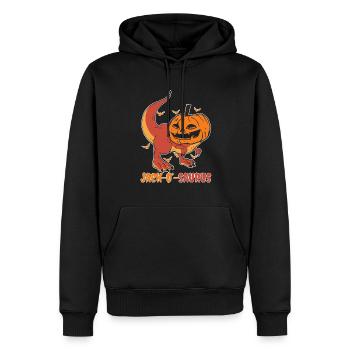 Feiern Sie Halloween Dinosaurier Lifestyle Spooky - Männer Premium Bio Hoodie - Schwarz - Vorne - Nico (187cm)