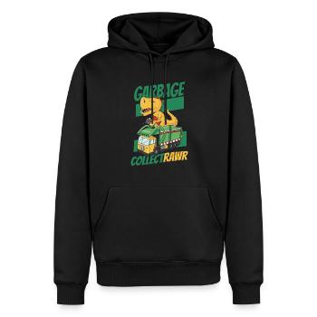 Dinosaur Ouvrier de la construction Conducteur de camion à benne basculante - Sweat à capuche Premium bio Homme - noir - Devant - Nico (187cm)
