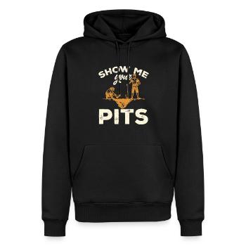 Archéologie Cadeau Archéologue - Sweat à capuche Premium bio Homme - noir - Devant - Nico (187cm)