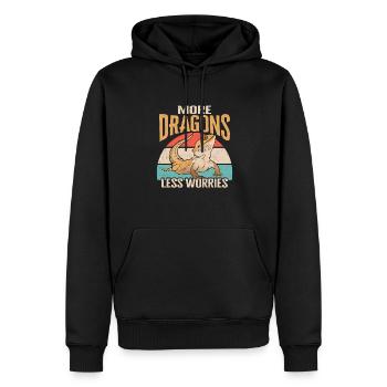 Lézard dragon barbu Herpétologiste des reptiles - Sweat à capuche Premium bio Homme - noir - Devant - Nico (187cm)