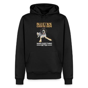 Bluetick Coonhound Gift Funny Saying - Men’s Premium Organic Hoodie - black - Front - Nico (187cm)