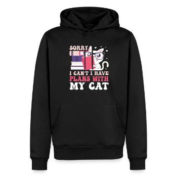 Les amateurs de livres de chats lisent des livres - Sweat à capuche Premium bio Homme - noir - Devant - Nico (187cm)
