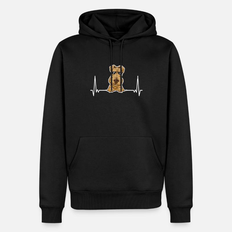 Airedale Terrier Chien - Sweat à capuche Premium bio Homme - noir