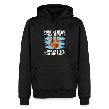Airedale Terrier Hund - Männer Premium Bio Hoodie - Schwarz - Vorne - Nico (187cm)