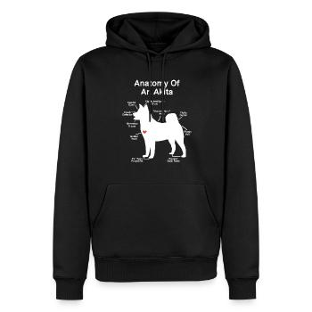 Akita Inu américain - Sweat à capuche Premium bio Homme - noir - Devant - Nico (187cm)