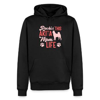Akita Inu américain - Sweat à capuche Premium bio Homme - noir - Devant - Nico (187cm)