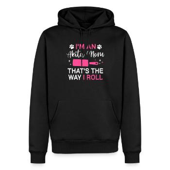 Akita Inu américain - Sweat à capuche Premium bio Homme - noir - Devant - Nico (187cm)