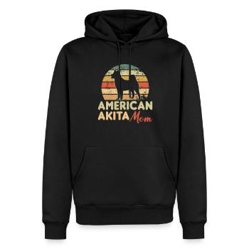 Akita Inu américain - Sweat à capuche Premium bio Homme - noir - Devant - Nico (187cm)