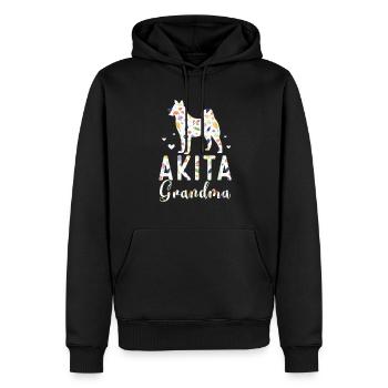 Akita Inu américain - Sweat à capuche Premium bio Homme - noir - Devant - Nico (187cm)