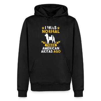 Akita Inu américain - Sweat à capuche Premium bio Homme - noir - Devant - Nico (187cm)