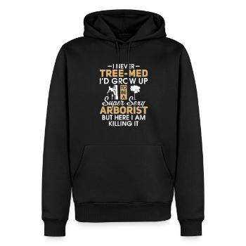 Grimpeur Arboriculteur Bûcheron Arboriculteur - Sweat à capuche Premium bio Homme - noir - Devant - Nico (187cm)