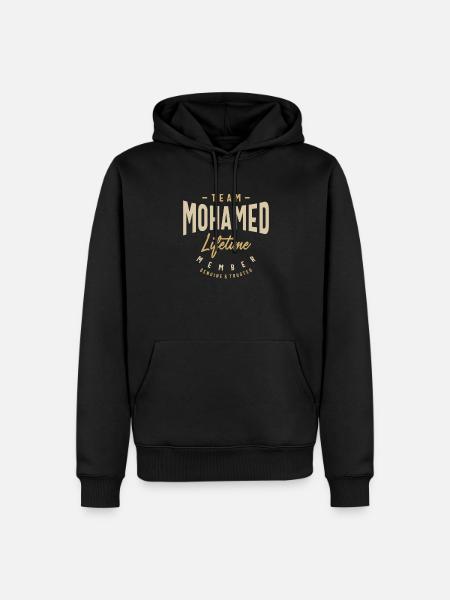 Team Mohamed Lifetime Member Personalized Name - Men’s Premium Organic Hoodie - black