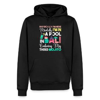 Outdoor Camping Hiking Backpacking - Men’s Premium Organic Hoodie - black - Front - Nico (187cm)