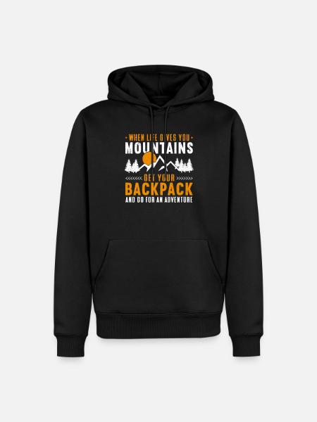 Outdoor Camping Hiking Backpacking - Men’s Premium Organic Hoodie - black