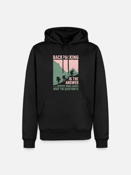 Outdoor Camping Hiking Backpacking - Men’s Premium Organic Hoodie - black