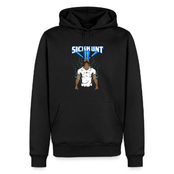 Workout Bodybuilding Fitnessstudio Gewichtheben - Männer Premium Bio Hoodie - Schwarz - Vorne - Nico (187cm)