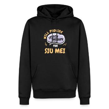 Fournir une orthophonie pour Siu Mei Funny Speech - Sweat à capuche Premium bio Homme - noir - Devant - Nico (187cm)