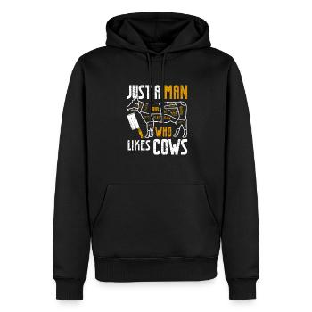 Butcher Butcher Butcher Butcher’s Gift - Sweat à capuche Premium bio Homme - noir - Devant - Nico (187cm)