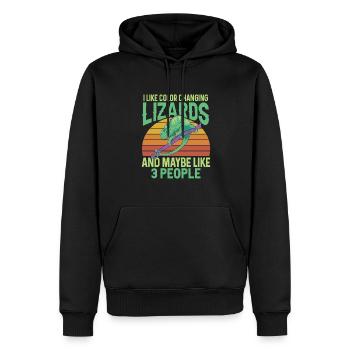 Herpétologiste des reptiles lézards caméléons - Sweat à capuche Premium bio Homme - noir - Devant - Nico (187cm)