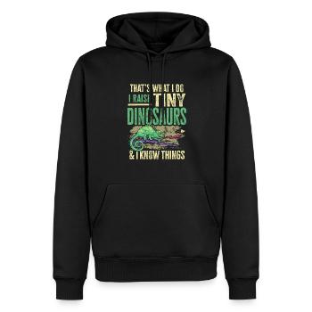 Herpétologiste des reptiles lézards caméléons - Sweat à capuche Premium bio Homme - noir - Devant - Nico (187cm)
