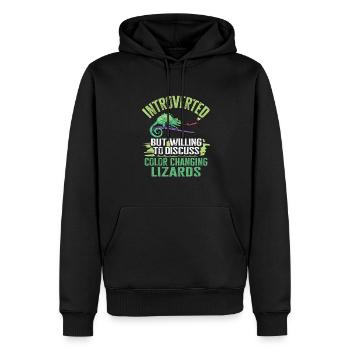 Herpétologiste des reptiles lézards caméléons - Sweat à capuche Premium bio Homme - noir - Devant - Nico (187cm)